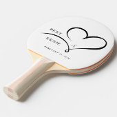 Personalized Ping Pong Paddle Wedding Custom Text  Tafeltennisbatje (Voorkant Gekanteld)