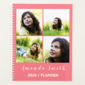 Personalized Pink 5 Photo Collage  Planner (Voorkant)