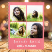 Personalized Pink 5 Photo Collage  Planner