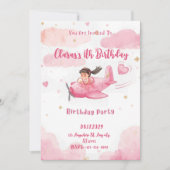 Personalized Pink Airplane Girl Birthday Invitatio Kaart (Voorkant)