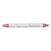 Personalized Pink and Blue Grandmillennial Floral Rode Inkt Pen (Voorkant)