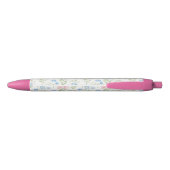 Personalized Pink and Blue Grandmillennial Floral Rode Inkt Pen (Achterkant)