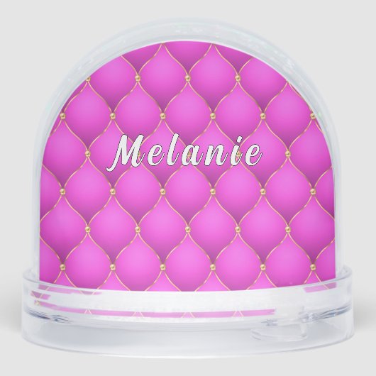 Personalized Pink and Gold Custom Your Name Sneeuwbol (Achterkant)