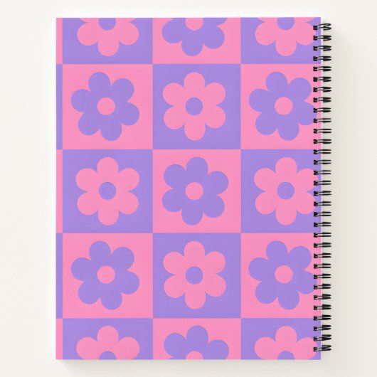 Personalized Pink and Purple Flower  Notitieboek (Achterkant)