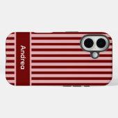 Personalized Pink and Red Stripe  Case-Mate iPhone Case (Achterkant (horizontaal))