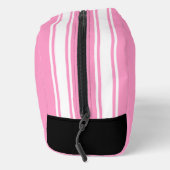 Personalized Pink And White Racing Stripe Travel Toilettasje (Rechts)