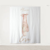 Personalized Pink Ballet Dance Studio Backdrop Wandkleed (Voorkant)