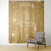 Personalized Pink Ballet Dance Studio Backdrop Wandkleed (In situ)