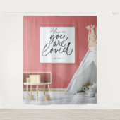 Personalized Pink Ballet Dance Studio Backdrop Wandkleed (Voorkant)