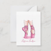 Personalized Pink Ballet Pointe Notitiekaartje (Voorkant)