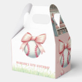 Personalized Pink Baseball Girl Birthday Bedankdoosjes (Voorkant)