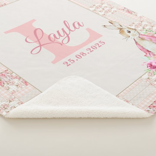 Personalized Pink Beatrix Potter Sherpa Blanket Sherpa Deken (3/4)