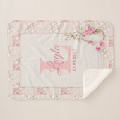 Personalized Pink Beatrix Potter Sherpa Blanket Sherpa Deken (Voorkant (horizontaal))