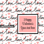 Personalized Pink Black Hearts Sketch Valentine  Servet