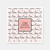 Personalized Pink Black Hearts Sketch Valentine  Servet (Voorkant)