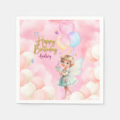 Personalized Pink & Blue Fairy Party Paper Napkin Servet (Voorkant)