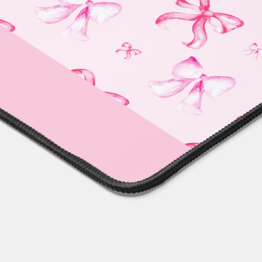 Personalized Pink Bow Coquette Cute Name Office Bureaumat (Hoek)