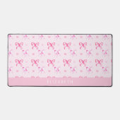 Personalized Pink Bow Coquette Cute Name Office Bureaumat (Voorkant)