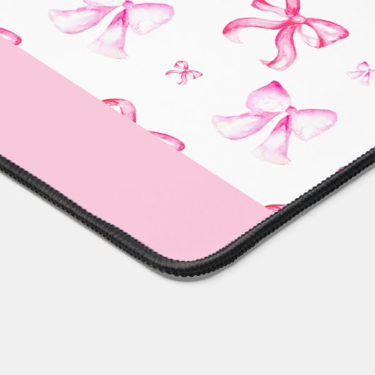 Personalized Pink Bow Coquette Cute Name Office Bureaumat (Hoek)