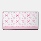 Personalized Pink Bow Coquette Cute Name Office Bureaumat (Voorkant)