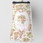 Personalized Pink Bow Golf Mom Gift Golfheadcover (Draai 90)