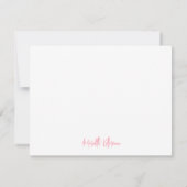 Personalized Pink Bow Thank You Note Card Notitiekaartje (Achterkant)