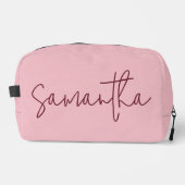 Personalized Pink Bridesmaid Makeup Bag for Her Toilettasje (Voorkant)