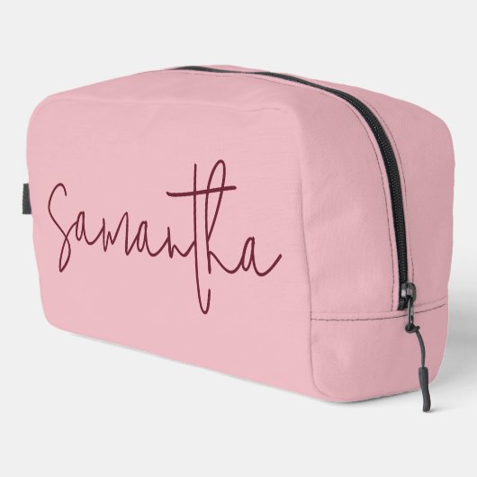 Personalized Pink Bridesmaid Makeup Bag for Her Toilettasje (Rechterhoek)