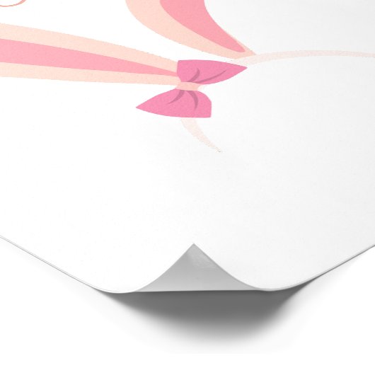 Personalized Pink Bunny Ears Nursery Wall Art Baby Poster (Hoek)