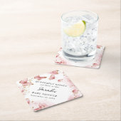 Personalized Pink Butterfly Baby Shower Coaster Kartonnen Onderzetters (Insitu)