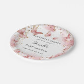Personalized Pink Butterfly Baby Shower Plates Papieren Bordje (Gekanteld)