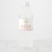 Personalized Pink Butterfly Water Bottle Label Waterfles Etiket (Achterkant)