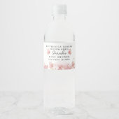 Personalized Pink Butterfly Water Bottle Label Waterfles Etiket (Voorkant)