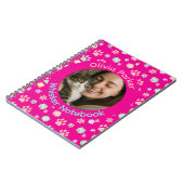 Personalized Pink Cat Photo & Name Spiral Notebook Notitieboek (Linkerzijde)
