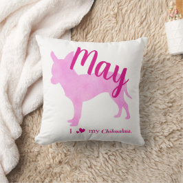 Personalized Pink Chihuahua Throw Pillow チワワ Kussen