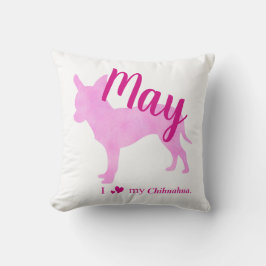 Personalized Pink Chihuahua Throw Pillow チワワ Kussen