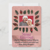 Personalized Pink Christmas Card with Elegant Kaart (Achterkant)