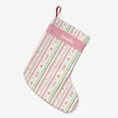 Personalized Pink Coquette Auntie Holiday Kleine Kerstsok (Voorkant (Hangend))