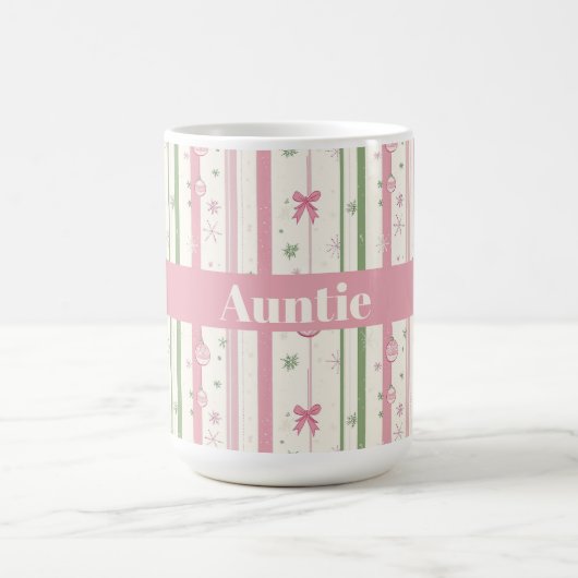 Personalized Pink Coquette Auntie Holiday Koffiemok (Center)