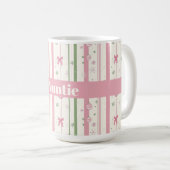 Personalized Pink Coquette Auntie Holiday Koffiemok (Voorkant rechts)