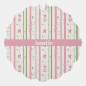 Personalized Pink Coquette Auntie Holiday Ornament Kaart (Voorkant)