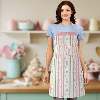 Personalized Pink Coquette Auntie Holiday Schort