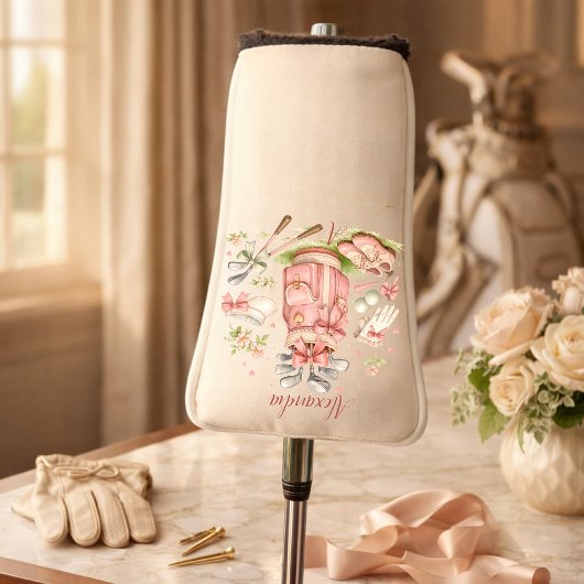 Personalized Pink Coquette Golf Monogram Golfheadcover