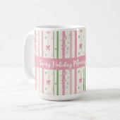 Personalized Pink Coquette Holiday Era Koffiemok (Voorkant links)