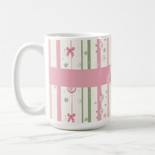 Personalized Pink Coquette Mom Holiday Koffiemok (Links)