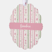 Personalized Pink Coquette Mom Holiday Ornament Kaart (Links)