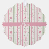 Personalized Pink Coquette Mom Holiday Ornament Kaart (Achterkant)