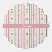 Personalized Pink Coquette Mom Holiday Ornament Kaart (Voorkant)