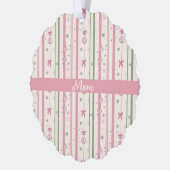 Personalized Pink Coquette Mom Holiday Ornament Kaart (Links)