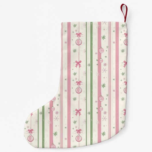 Personalized Pink Coquette Mom Kleine Kerstsok (Achterkant)